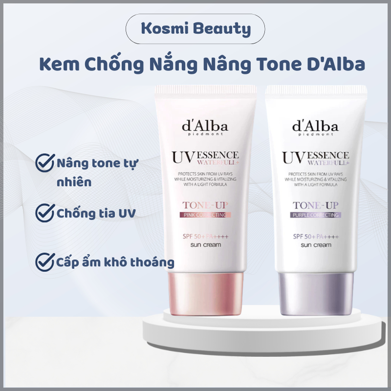 Kem chống nắng D'Alba Kcn Nâng Tone Dưỡng Ẩm D'Alba Waterfull SunCream SPF50+ PA++++ 50ml - Kosmi Be