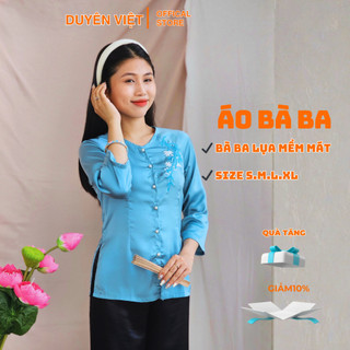Áo Bà Ba Lụa Gấm Thêu Hoa – Duyên Việt | Thanh Lịch, Truyền Thống, Tinh Tế.Áo Bà Ba Trơn Đủ Màu.