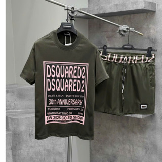 Bộ Cộc Nam DS&Q XAnh Rêu CHữ Tím Hot Top Trend - Đồ Bộ Hè Nam Siêu Rẻ Chất Cotton Thun Lạnh NÉt Keng Bản Chính Hãng