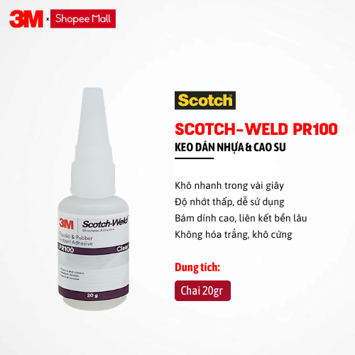 Keo Dán Nhựa, Cao Su 3M Scotch-Weld PR100, 20g/chai