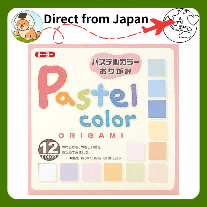 TOYO Pastel Color Origami Paper 60 Sheets 12 Soft Colors Craft Paper 001018 [Direct from Japan]
