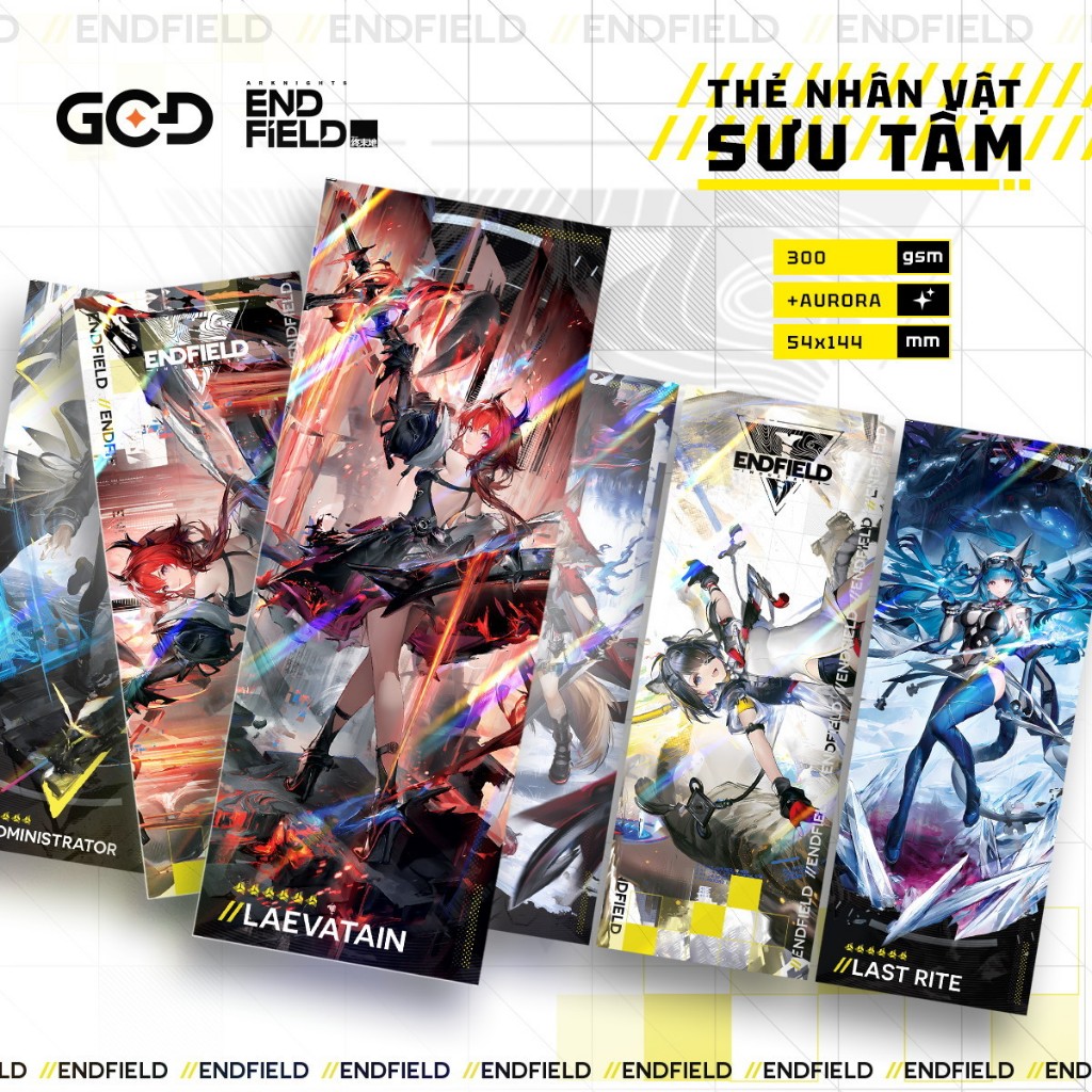 GCD Shop | Mới | Bộ Thẻ Nhân Vật Sưu Tầm Arknight Endfield 2 mặt với hiệu ứng +AURORA
