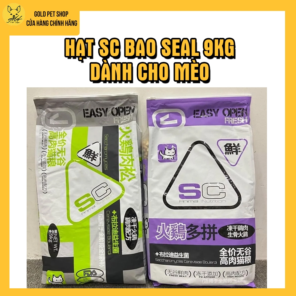 [BAO 9KG] Hạt SC không độn ngũ cốc dành cho mèo mọi lứa tuổi 9kg - Gold Pets Shop