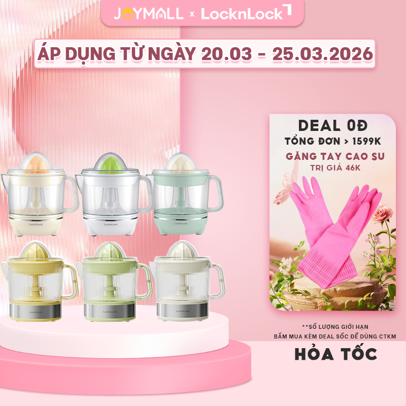 Máy vắt cam LocknLock EJJ231 và EJJ244 700ml 40W - Hàng chính hãng, xoay ép 2 chiều - JoyMall