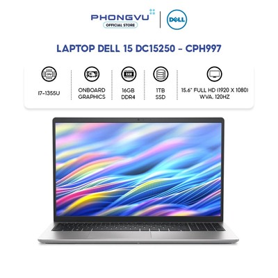 Laptop Dell 15 DC15250 - RAM 16GB - 1TB SSD - 15.6" FHD 120Hz - Win 11 + Office - Bảo hành 12 tháng