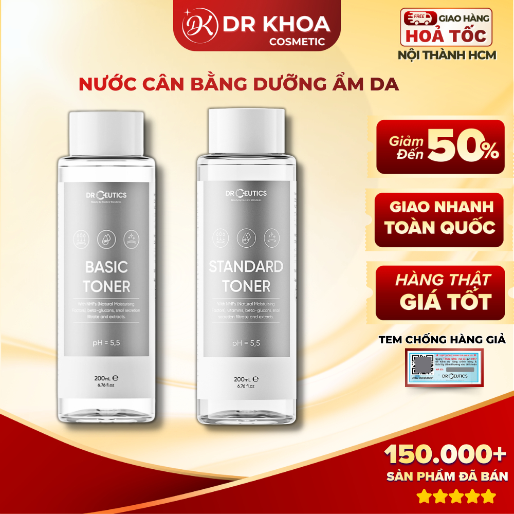 Nước Dưỡng DrCeutics Basic & Standard Toner Cân Bằng Da Dưỡng Ẩm Da 200ml