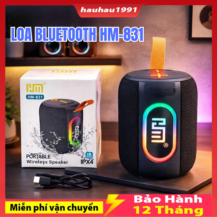loa bluetooth HM-805 / HM-831 Không Dây Công Suất Khủng Âm Hay Bass Căng Âm Thanh Siêu Trầm Chống nư