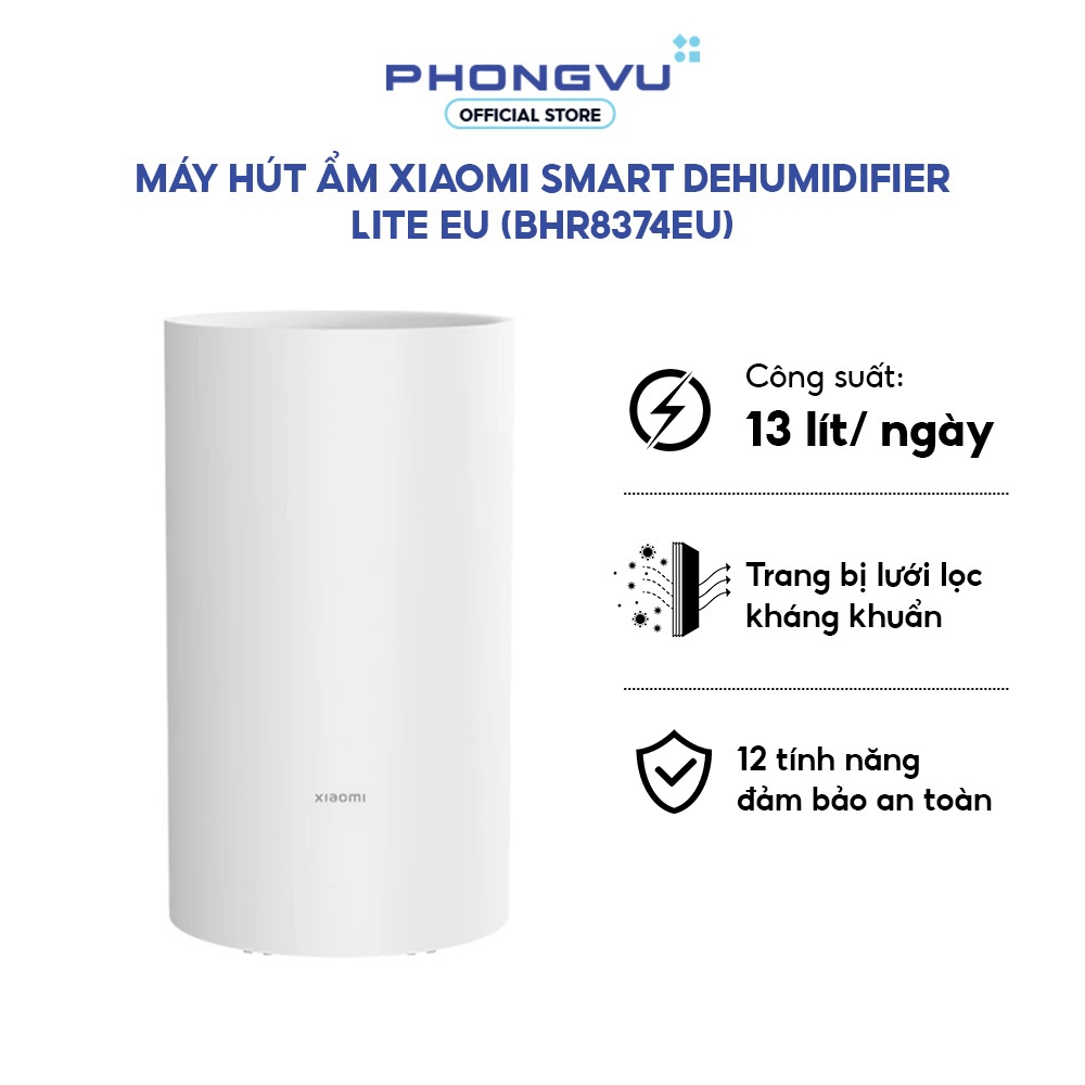Máy hút ẩm Xiaomi Smart Dehumidifier Lite EU - Hút 13L/ngày - Bình 3L - Điều khiển App - BH 12 tháng