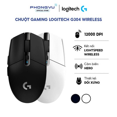 Chuột gaming không dây Logitech G304 - Cảm biến HERO 12000 DPI - Lightspeed - Bảo hành 24 tháng