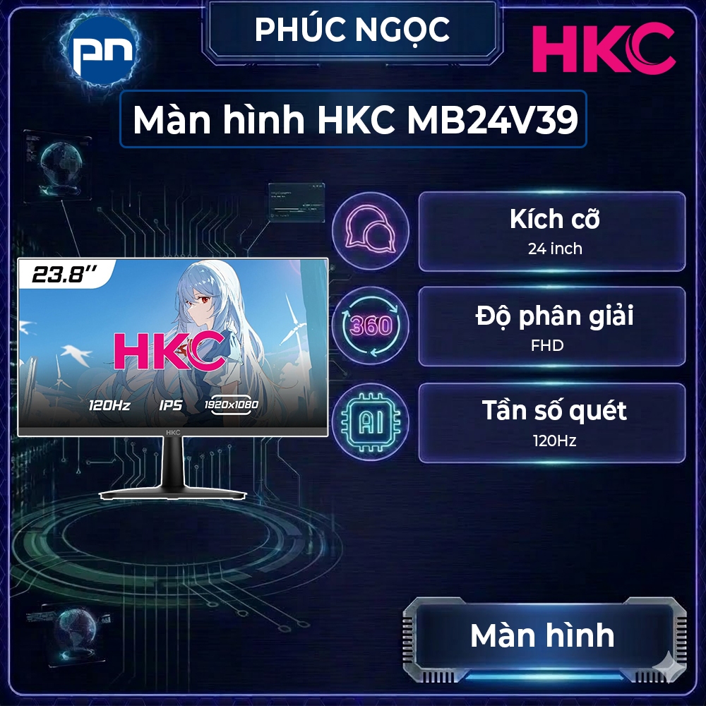 Màn hình HKC MB24V39, màn hình máy tính 24 inch 100Hz, màn hình máy tính chơi game - Phúc Ngọc