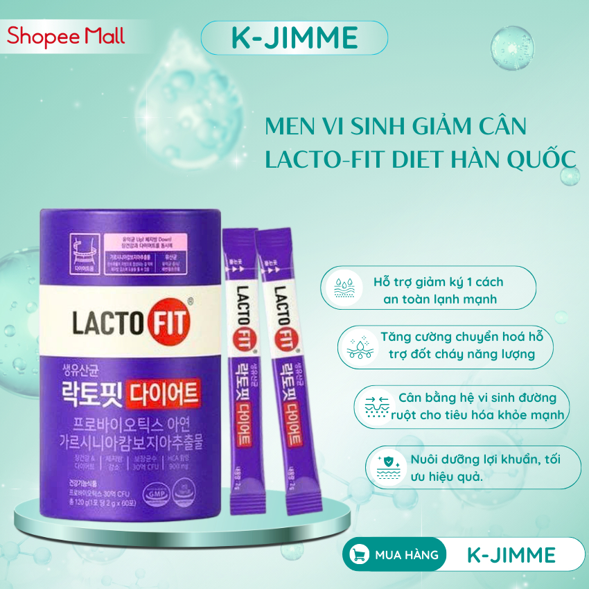 Men Vi Sinh Lacto-Fit SenaDemar Hàn Quốc Hộp 60 Gói, Hộp Màu Tím