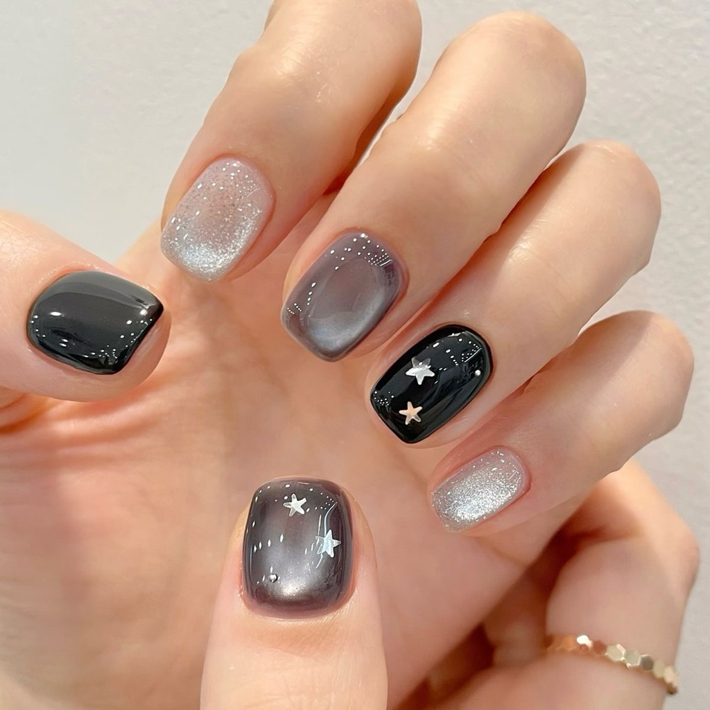 M82 Nailbox thạch xám phối mắt mèo bạc ngôi sao Mino Nailbox