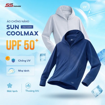 Áo Chống Nắng Unisex SUN COOLMAX 5S FASHION Nhẹ Mát, Thoáng Khí, Che Chắn Tốt U0ACN26004