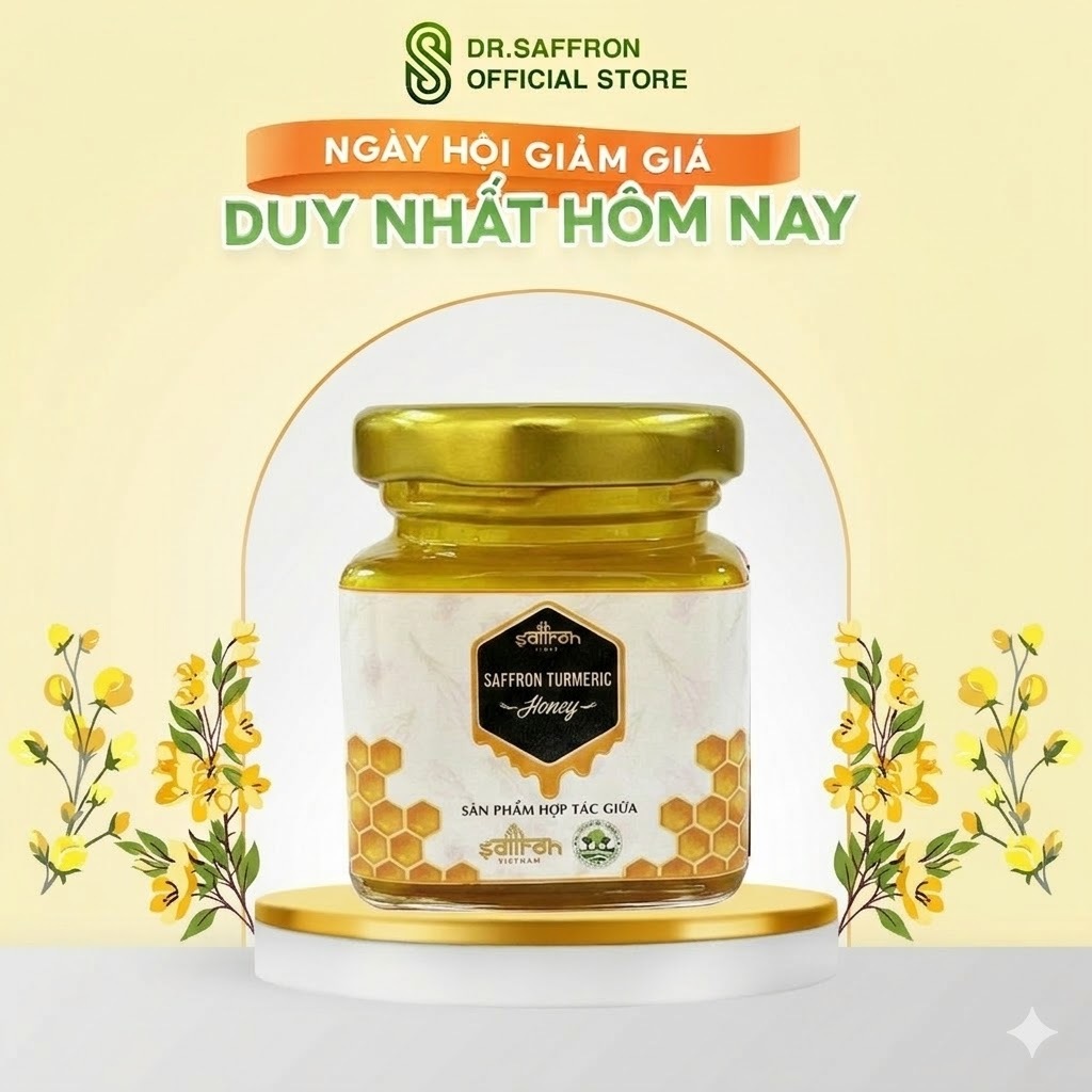 Mật ong Saffron tinh bột nghệ thương hiệu Saffron Việt Nam - hũ 65gr