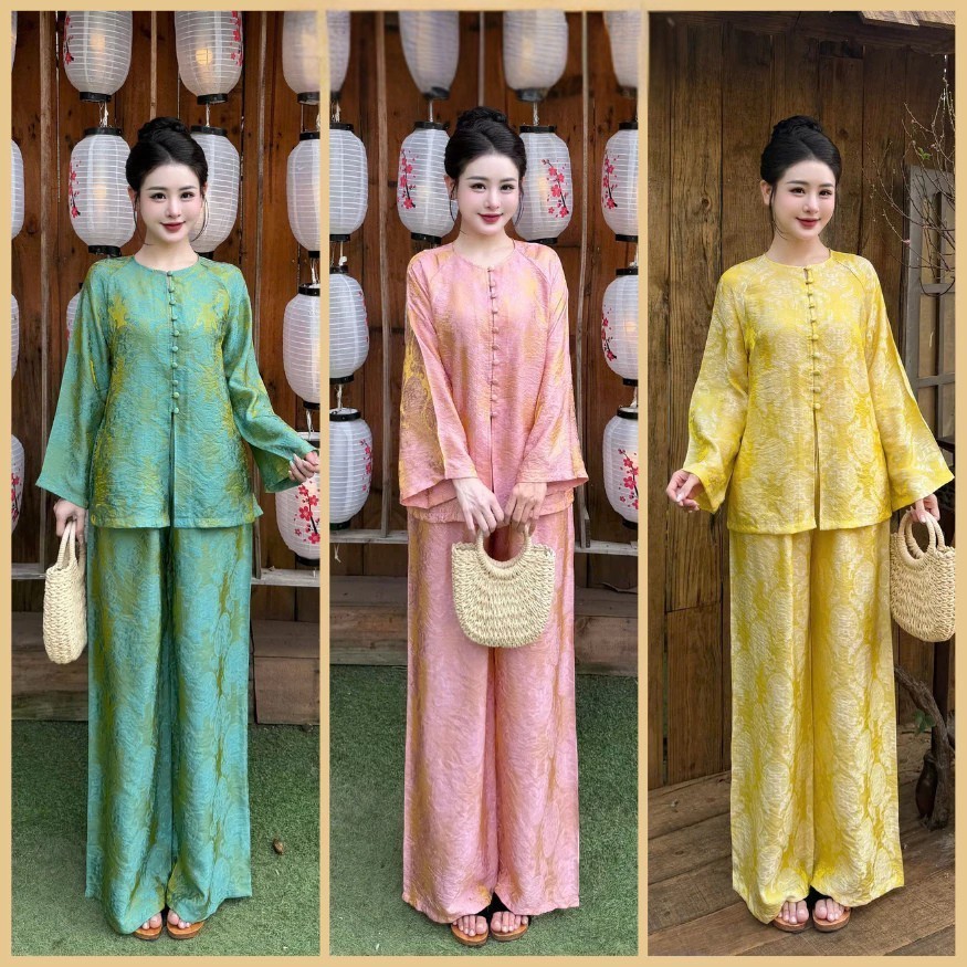 BST Pháp Phục Đồ lam, Pháp phục dáng suông rộng, lụa tằm cao cấp phù hợp mặc đi lễ chùa_ Ken Ken Sho