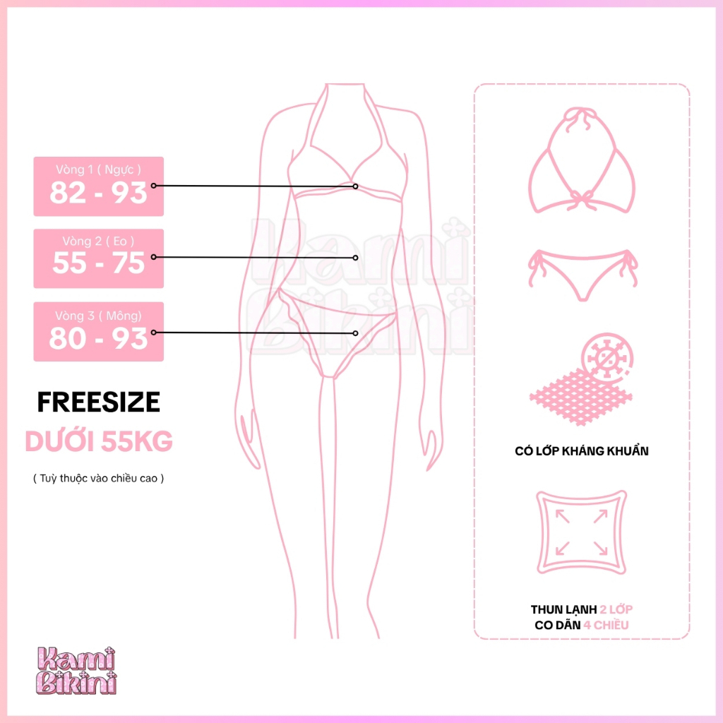 Bikini Hai Mảnh Trơn Đi Biển Hình Sao Biển Inox, Bikini Chất Thun Lạnh Trơn Sẵn Mút Ngực Sang Chảnh - H28 | BigBuy360 - bigbuy360.vn