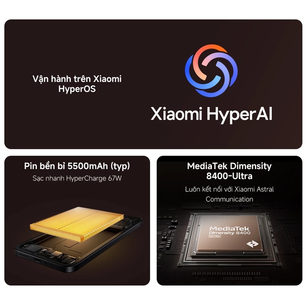 Điện thoại Xiaomi 15T 12GB + 512GB Chính hãng | Thiết Kế Thân Máy Bo Tròn Thanh Lịch | Màn hình 6.83" Bảo Vệ Mắt | BigBuy360 - bigbuy360.vn