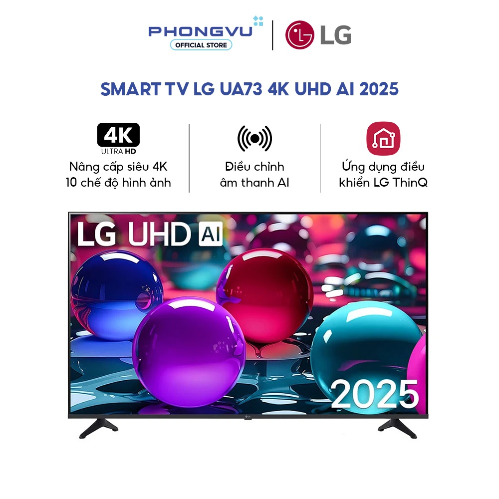 [Shopee Lắp Đặt 0Đ HN HCM] Smart TV LG 43" UA73 UHD AI 4K 2025 ( 43UA7350PSB ) - Bảo hành 24 tháng