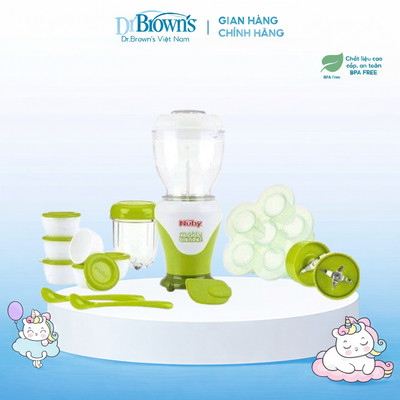 Bộ combo máy xay Nuby ăn dặm kiểu nhật với 22 sản phẩm cao cấp.