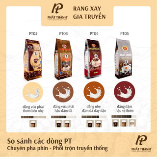 Cà phê Phát Thành xay sẵn truyền thống PT02 - CHUYÊN PHA PHIN - Chuyên quán - Vị đắng vừa phải, thơm béo nhẹ - Gói 500g