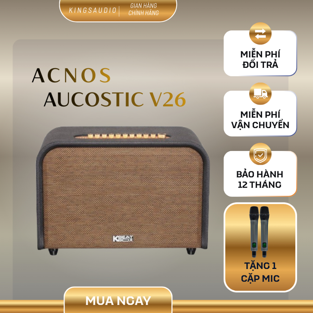 Loa ACNOS Acoustic 3 V26 – Loa Karaoke Cao Cấp 220W RMS, Âm Thanh 3 Đường Tiếng Chuẩn Acoustic