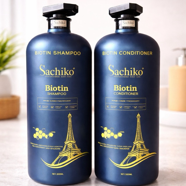Dầu gội cặp Biotin Sachiko Chăm sóc tóc mềm mượt & chắc khỏe 2000ml