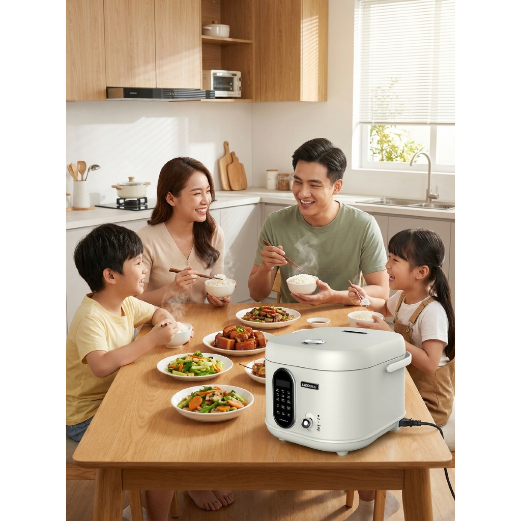NỒI CƠM ĐIỆN TAY XÁCH THÔNG MINH LADOMAX Model: Ha-8818_Inox