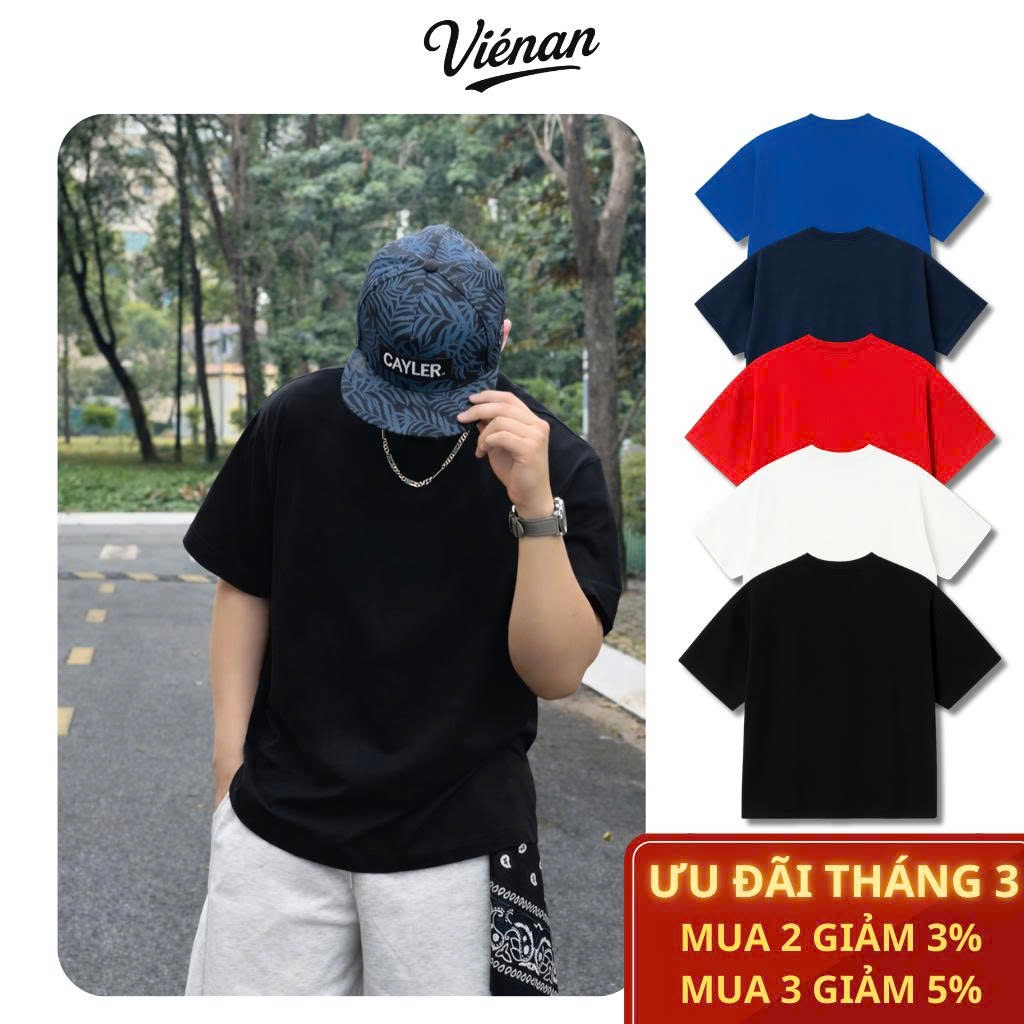 Áo Thun Boxy Trơn VIÉNAN Form Boxy Oversize Unisex 100% Cotton 280gsm Dày Mịn Đứng Form