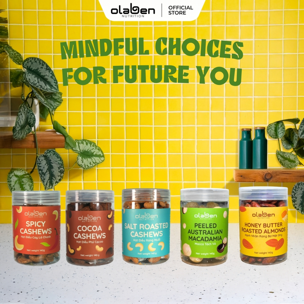 COMBO 5 HỘP HẠT - Bundle of 5 Nuts - Set 5 Hộp 140gr Các Loại Hạt Cao Cấp - Olaben Nutrition