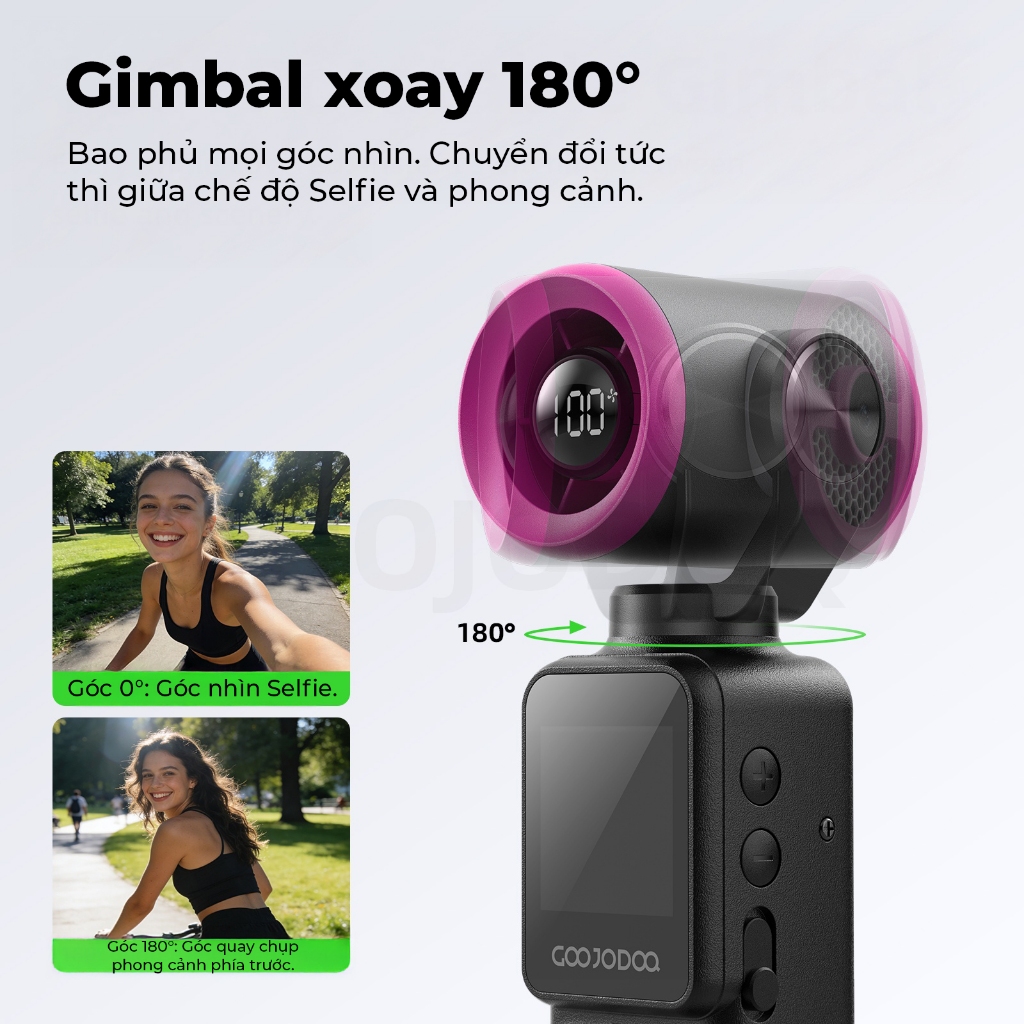 Goojodoq Quạt Camera 2in1 Xoay 180° Màn Hình 1.3" 100 Cấp Gió Hàng Chính Hãng quạt tuabin tốc độ cao | BigBuy360 - bigbuy360.vn