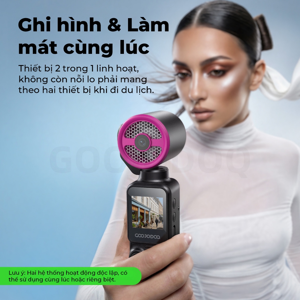 Goojodoq Quạt Camera 2in1 Xoay 180° Màn Hình 1.3" 100 Cấp Gió Hàng Chính Hãng quạt tuabin tốc độ cao | BigBuy360 - bigbuy360.vn