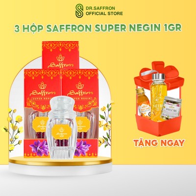 Nhụy Hoa Nghệ Tây SAFFRON SUPER NEGIN 1Gr x3 hộp
