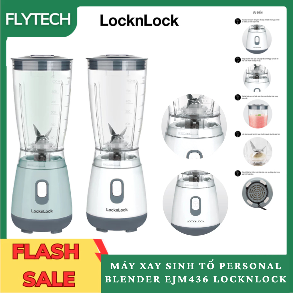 Máy xay sinh tố đa năng Personal Blender EJM436 LocknLock, thiết kế hiện đại sang trọng phù hợp mọi 