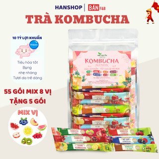 [BÌNH CHIA VẠCH] Túi 55 GÓI TẶNG 5 GÓI Trà Kombucha Detox Cơ Thể Giảm Cân Hỗ Trợ Hệ Tiêu Hóa