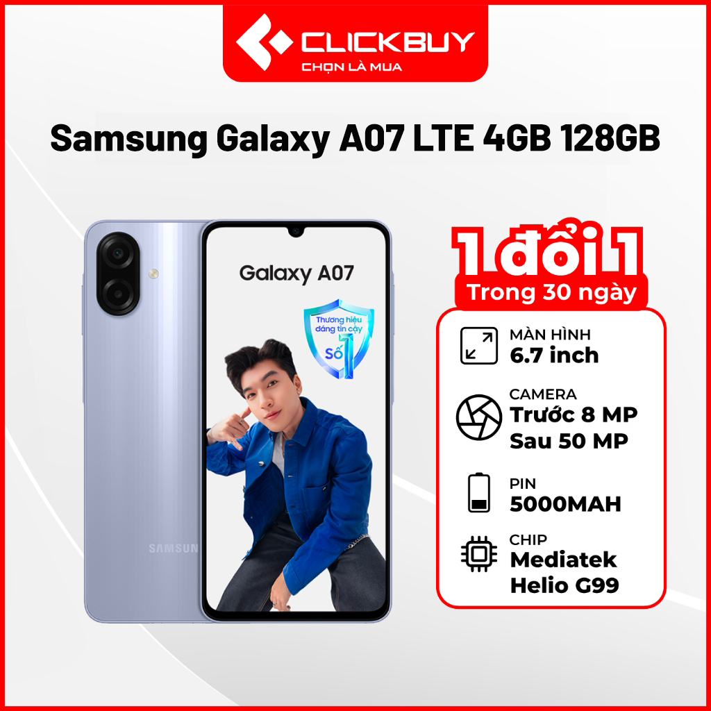 Điện Thoại Samsung Galaxy A07 (4G) 4GB 128GB Chính Hãng