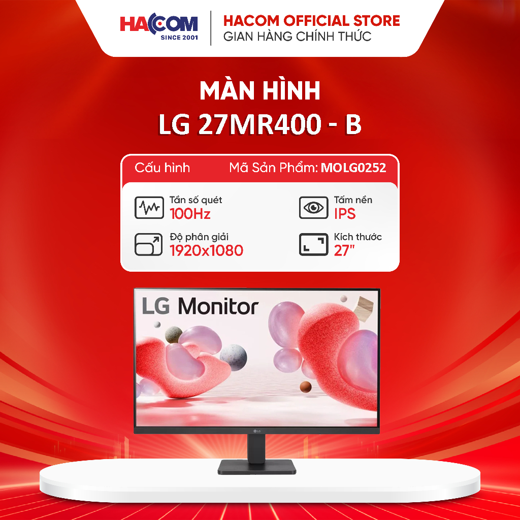 Màn hình LG 27MR400-B (27 inch/FHD/IPS/100Hz/5ms) - BH 24 Tháng Hacom PC
