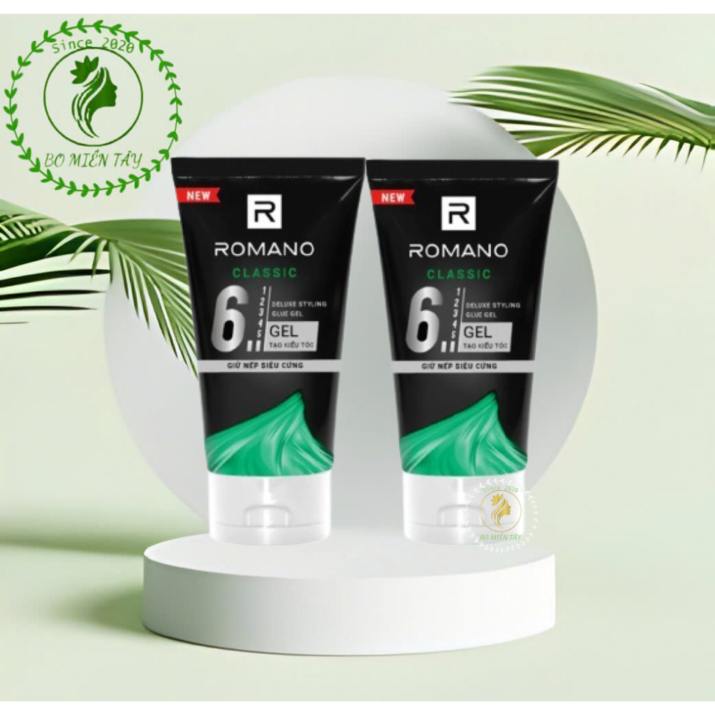 Combo 2 Gel Vuốt Tóc Romano 150g Số 6 – Giữ Nếp Cứng, Tạo Kiểu Nam