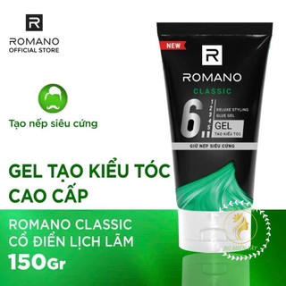 Combo 2 Gel Vuốt Tóc Romano 150g Số 6 – Giữ Nếp Cứng, Tạo Kiểu Nam