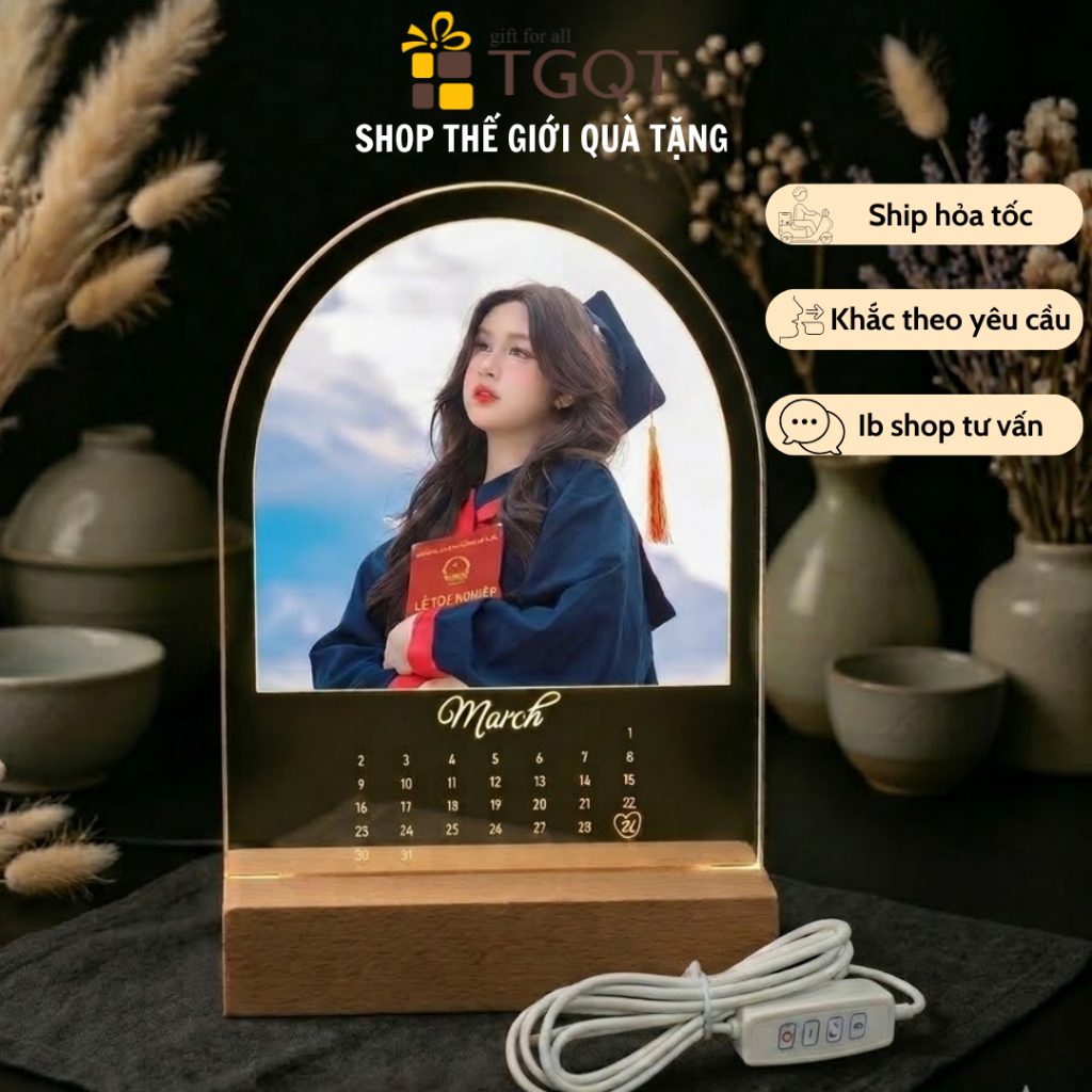 Quà Tặng Tết Gia Đình, Người Yêu Ý Nghĩa.Đèn Ngủ 3D In Hình Theo Yêu Cầu Kèm Lịch Tết 2025.