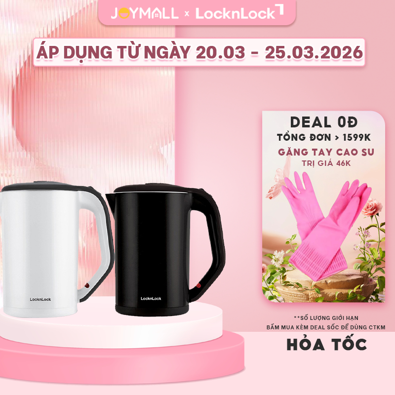 Ấm đun siêu tốc LocknLock EJK738 1.7L - Hàng chính hãng, tự động ngắt khi sôi - JoyMall