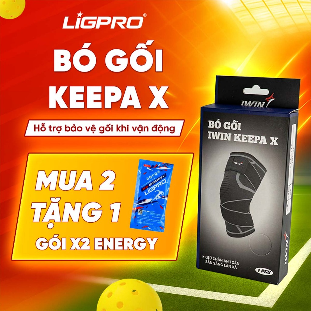 Bó Gối Thể Thao IWIN KEEPA X Dây Quấn IKN107 Hỗ Trợ Khớp Gối Gym Đá Bóng Cầu Lông Pickleball Tennis