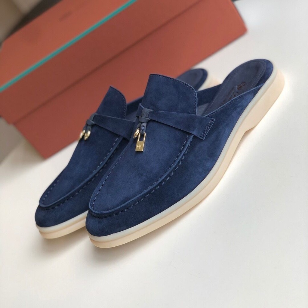 Giày Sục nam da lộn Loro Piana các màu đen, nâu, navy đế cao su êm chân phong cách quý ông 2026 | BigBuy360 - bigbuy360.vn