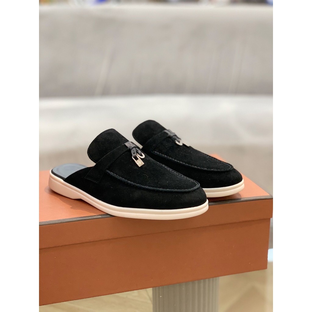 Giày Sục nam da lộn Loro Piana các màu đen, nâu, navy đế cao su êm chân phong cách quý ông 2026 | BigBuy360 - bigbuy360.vn