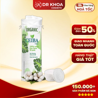 Bông tẩy trang CEIBA Organic mềm mịn, sợi cotton thiên nhiên 80 Miếng Dr Khoa