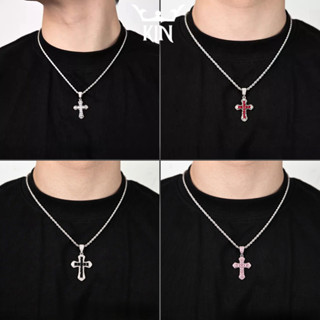 Vòng Cổ Đính Đá Zircon REDY Dây Chuyền Choker Hình Chữ Thập Đi Tiệc Thời Cá Tính Sang Trọng Cho Nam Và Nữ Kin