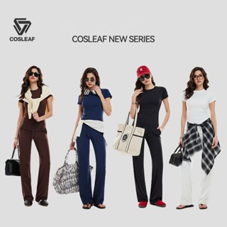 COSLEAF Áo Thun Nữ Cổ Tròn Độ Co Giãn Cao Thoáng Mát Thích Hợp Dạo Phố Và Chơi Thể Thao Như Pickleball Tennis Cầu Lông