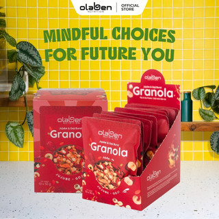 Hộp 500gr Granola Siêu hạt dinh dưỡng Vị Táo Đỏ Kỷ Tử - Hộp gồm 10 Túi Nhỏ 50g - Hạt Ngũ Cốc OLABEN NUTRITION