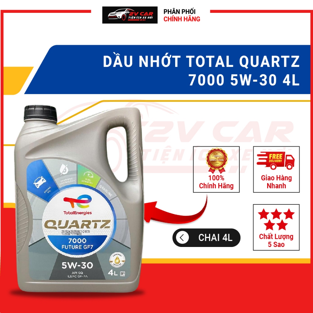 Dầu Nhớt TOTAL QUARTZ 7000 5W30 4L- Hàng Chính Hãng