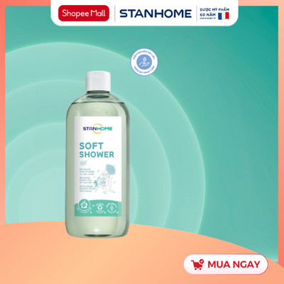Sữa tắm, rửa mặt không xà phòng cho da nhạy cảm giảm ngứa,dịu kích ứng Stanhome  Soft Shower 740ml
