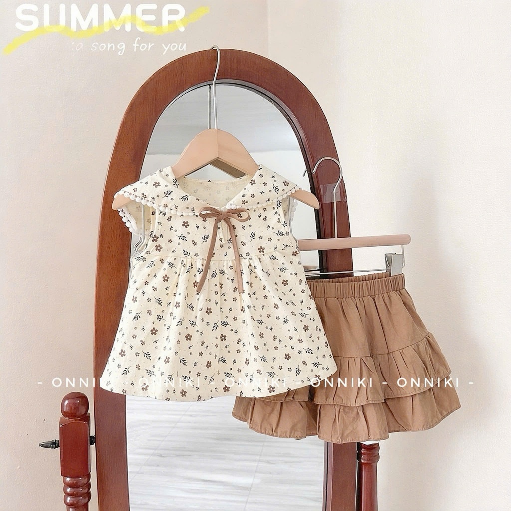 Set Bộ Thủy Thủ + Chân Váy Hai Tầng Hottrend Mùa Hè 2026 Size Chuẩn Cho Bé Gái Cực Mát Cực Xinh